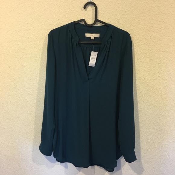 LOFT Tops - NWT LOFT teal long sleeve blouse LOFT Tops - NWT LOFT teal long sleeve blouse